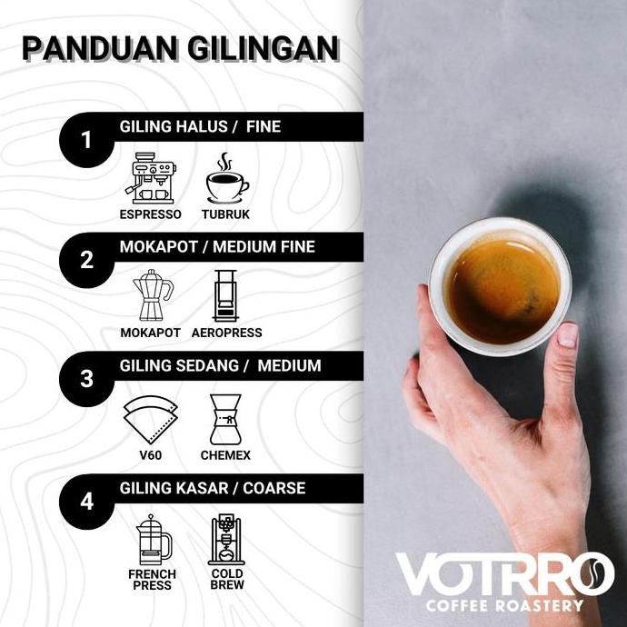 

Murah Votrro Biji Kopi Bubuk 100% Full Arabika Brazil Santos Roasted Natural - Espresso