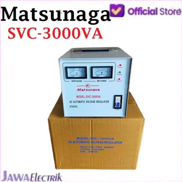 Ready Stabilizer Matsunaga SVC-3000N Dual Output 110VAC/220VAC untuk PC, Komputer, dan Elektronik La