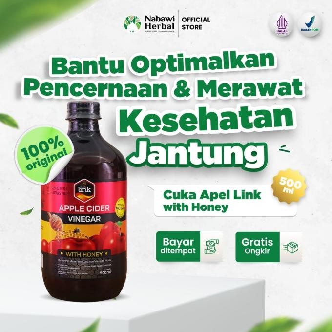 

STOK TERBATAS LINK - CUKA APEL ORGANIK PREMIUM - APPLE CIDER VINEGAR WITH MOTHER 500ML