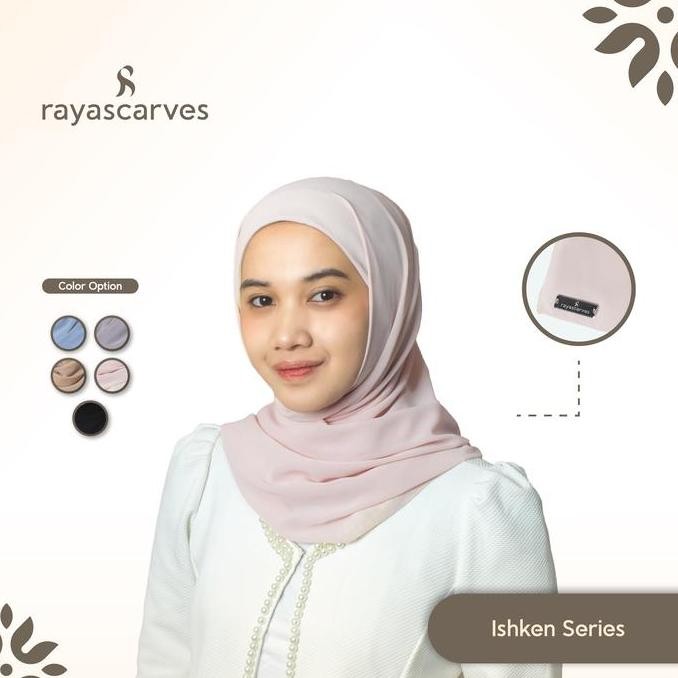 Siap Kirim Rayascarves - Ishken Pashmina Instant 2 in 1 - Pashmina Inner Ceruty - Inner Ciput Tali R