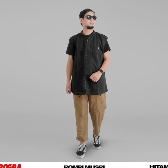 Tersedia Rompi Musri ROGBA Hitam - Rompi motor pria muslim tebal, hangat dan panjang cocok juga untu