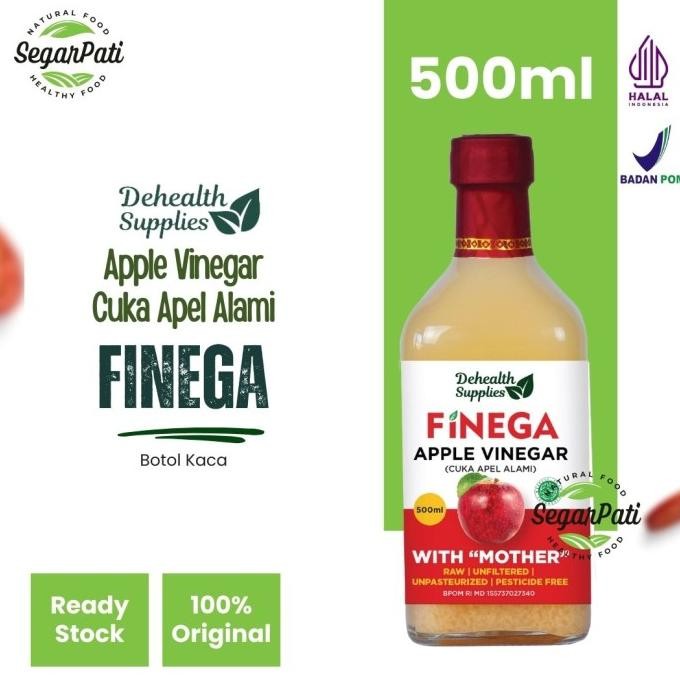 

STOK TERBATAS FINEGA DEHEALTH APPLE VINEGAR/ CUKA APEL ALAMI - BOTOL KACA 500 ML