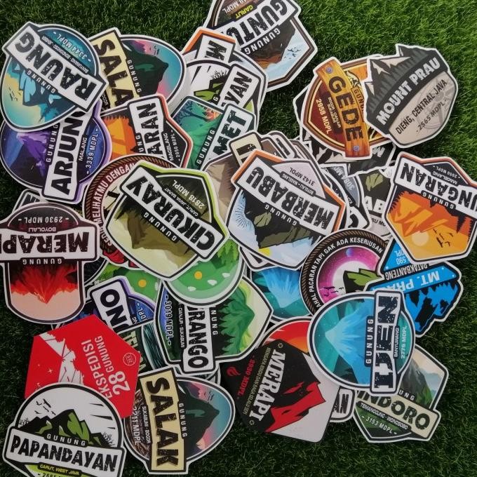 

ready 5-7-10-20-30 pcs Stiker Gunung Indonesia waterproof anti air - sticker murah