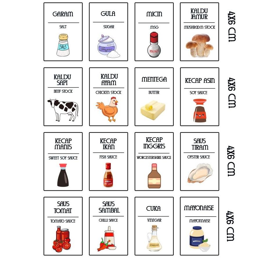 

ready STICKER LABEL BUMBU WARNA ISI 16PCS READY/LABEL BUMBU DAPUR WATERPROOF murah