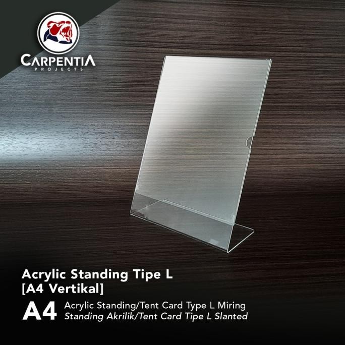 

tyS Acrylic Standing Tipe L /A4 Vertikal 21x29,7 cm/ Tent Card Akrilik