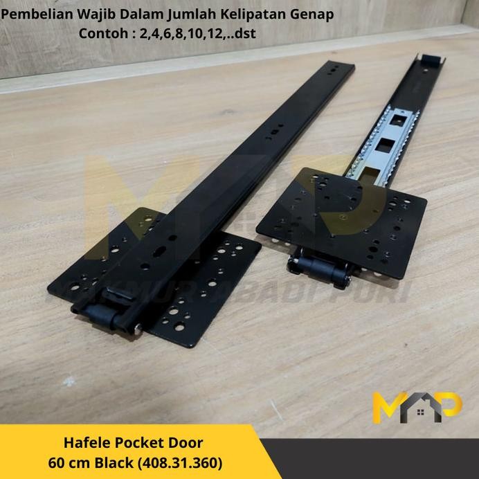 ready  Rel Pocket Door Hafele 60cm Black ( 480.31.360 )