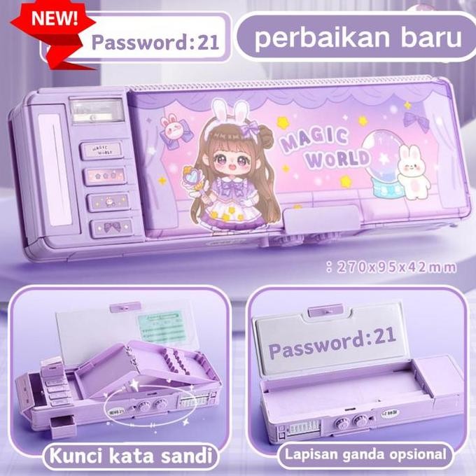 

tyS K001PLUS Kotak Pensil Multifungsi Motif Kartun Untuk Laki Laki Perempuan / Kotak Pensil Serbaguna Anak Sekolah TK SD / Tempat Pensil Anak Stationery