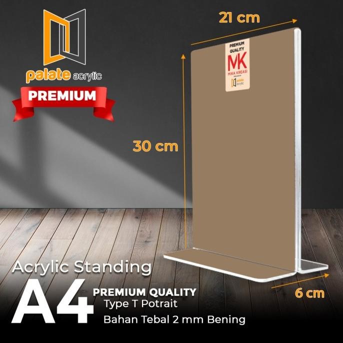 

tyS AKRILIK TENT HOLDER A4 T PORTRAIT- 2MM PREMIUM