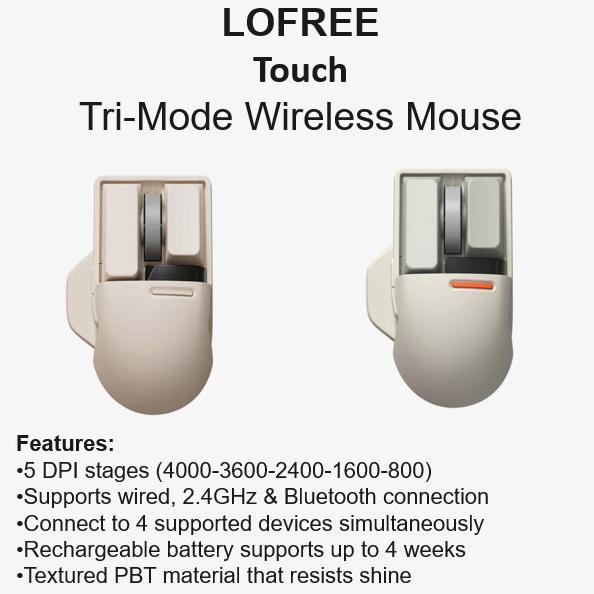 LOFREE TOUCH PBT Triple Mode Wireless Mouse
