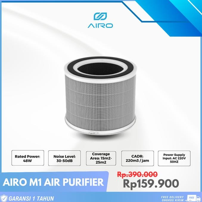 ready AIRO M1 Air Purifier HEPA Filter H13 220 CADR UVC Pembersih Udara UV