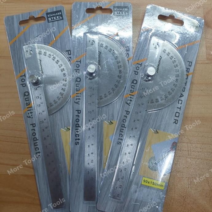 

tyS Penggaris Busur Derajat Protector Stainless Steel 10cm 180 Derajat