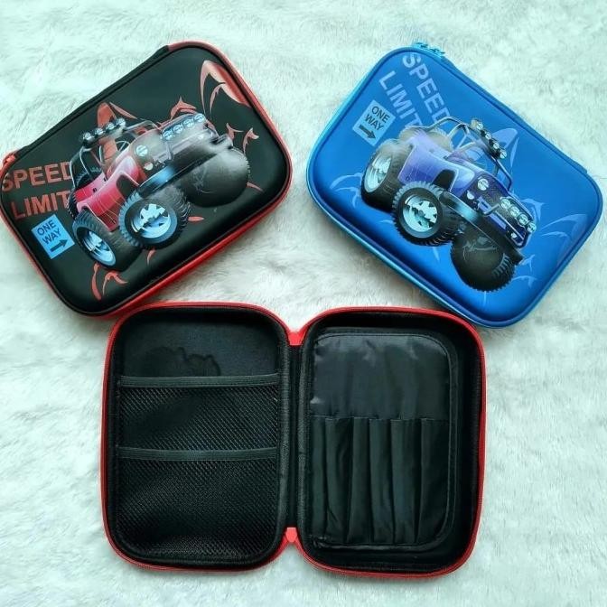 

tyS Kotak Pensil 3D Timbul Anak Laki Tempat pensil Dino Astronot Mobil