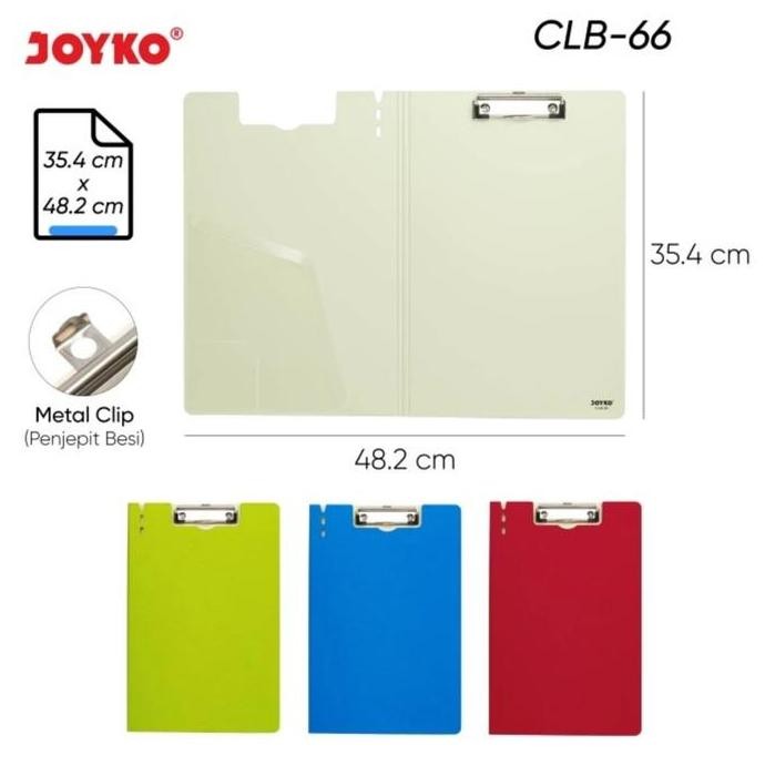 

tyS Joyko Clipboard A4 F4 2 Sisi / Papan Jalan Alas Kertas Ujian Kayu CLB-66