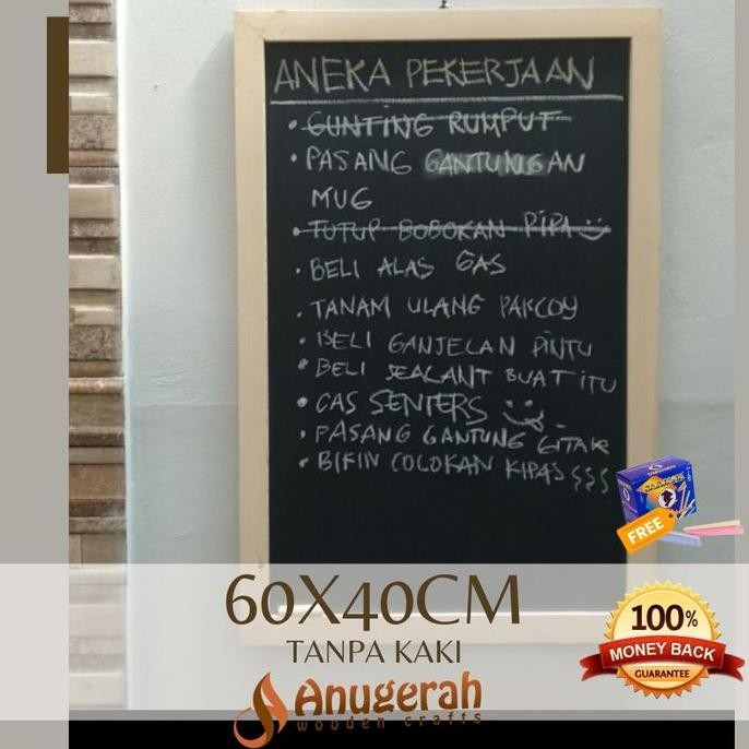 

tyS Papan Tulis Kapur mini chalkboard blackboard menu cafe 60x40cm papan Tulis anak hitam Kayu