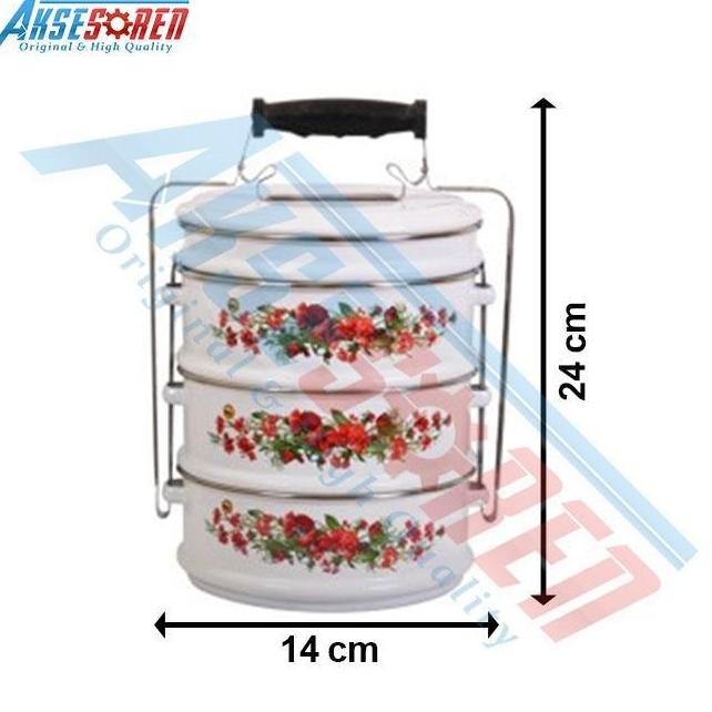 RANTANG SUSUN MASPION / FOOD CARRIER PANDA MASPION / ENAMEL / RANTANG TENONG / RANTANG SESERAHAN / R
