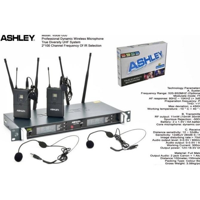 MIC WIRELESS ASHLEY VOICE1000 mik ashley VOICE 1000 3 varian mic