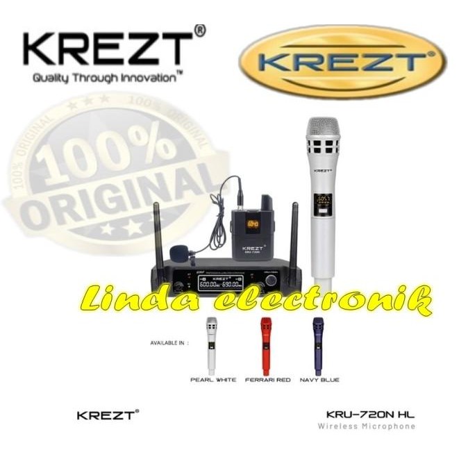 mic wireless krezt kru 720n HL / kru720n / kru 720 n 3 warna original