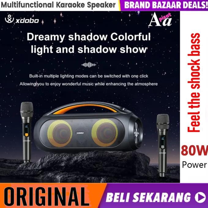 Xdobo Vibe Plus Karaoke 80W Best Audio Speaker Bluetooth Wireless Original