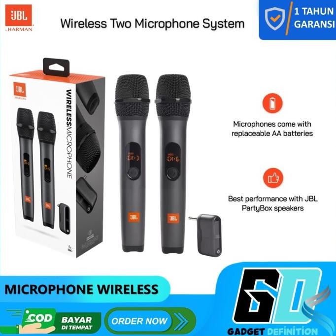 Microphone Wireless JBL 2 Mic Professional Mic Karaoke