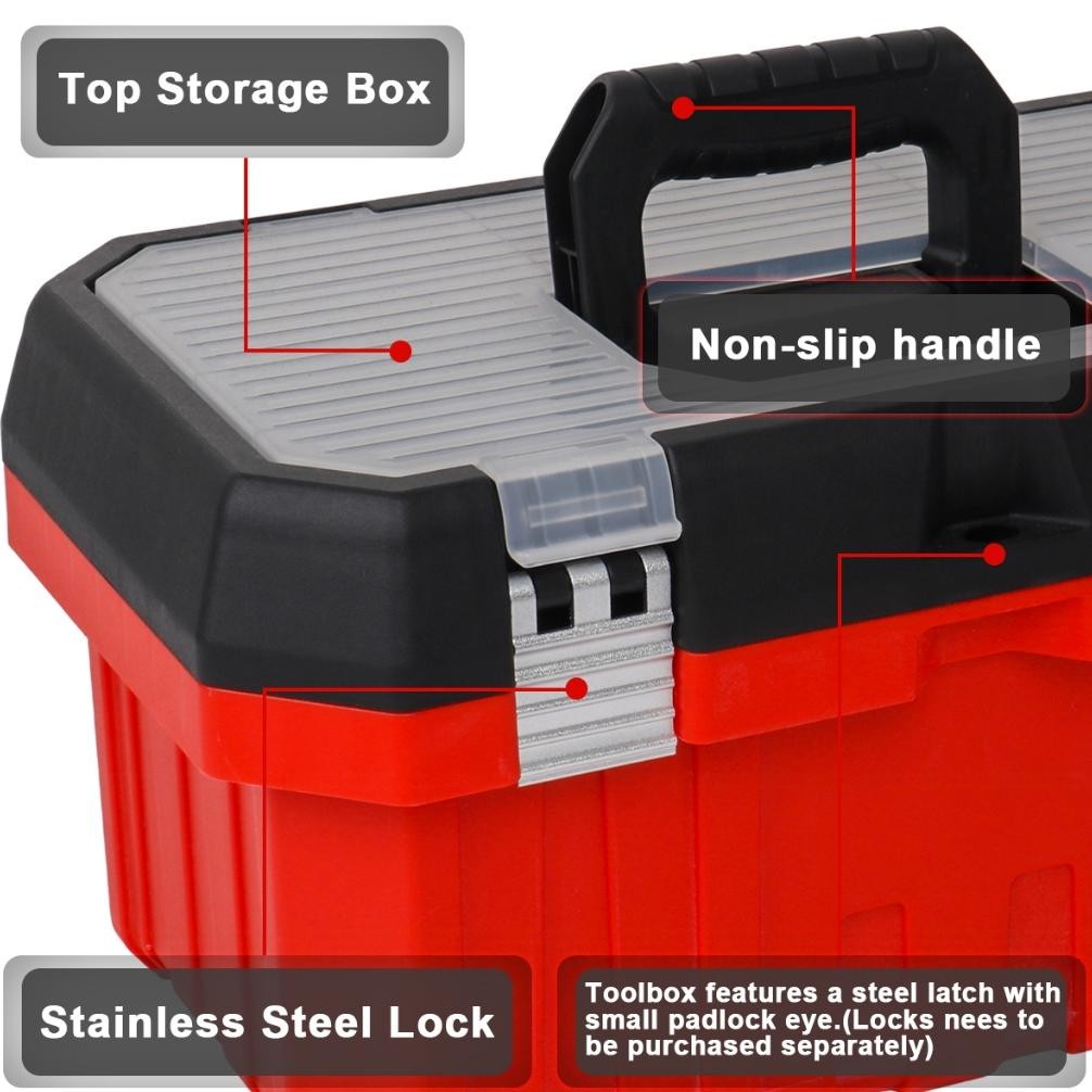 ready  JLD Tool box besar plastik 13INCH-15INCH kotak tempat alat bengkel/box alat perkakas