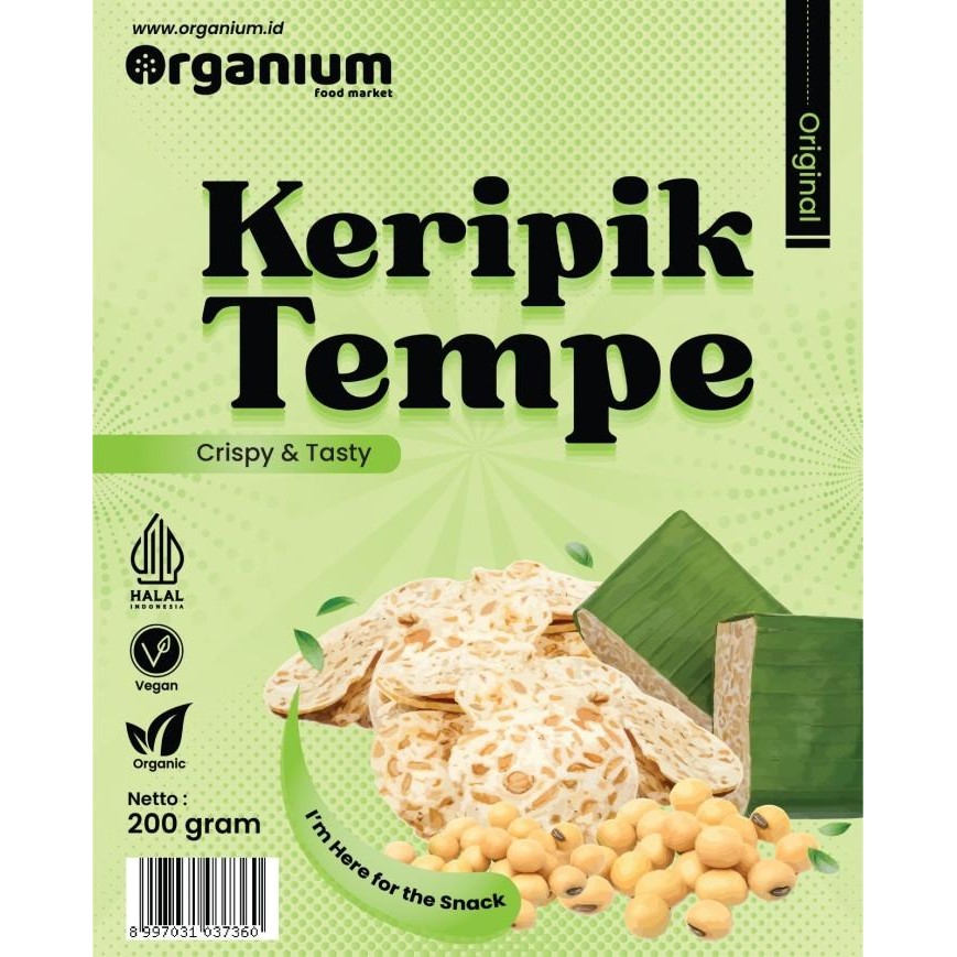 

Organium Chips Tempeh Tasty , Keripik Tempe Gurih Original - 200G