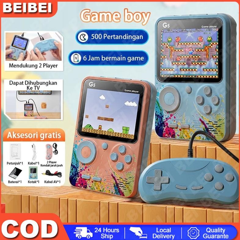 COD Game Boy Bot Retro 500 in 1 Konsol Game Console 2 Pemain Gembot Game Tetris Game (Koneksi TV)