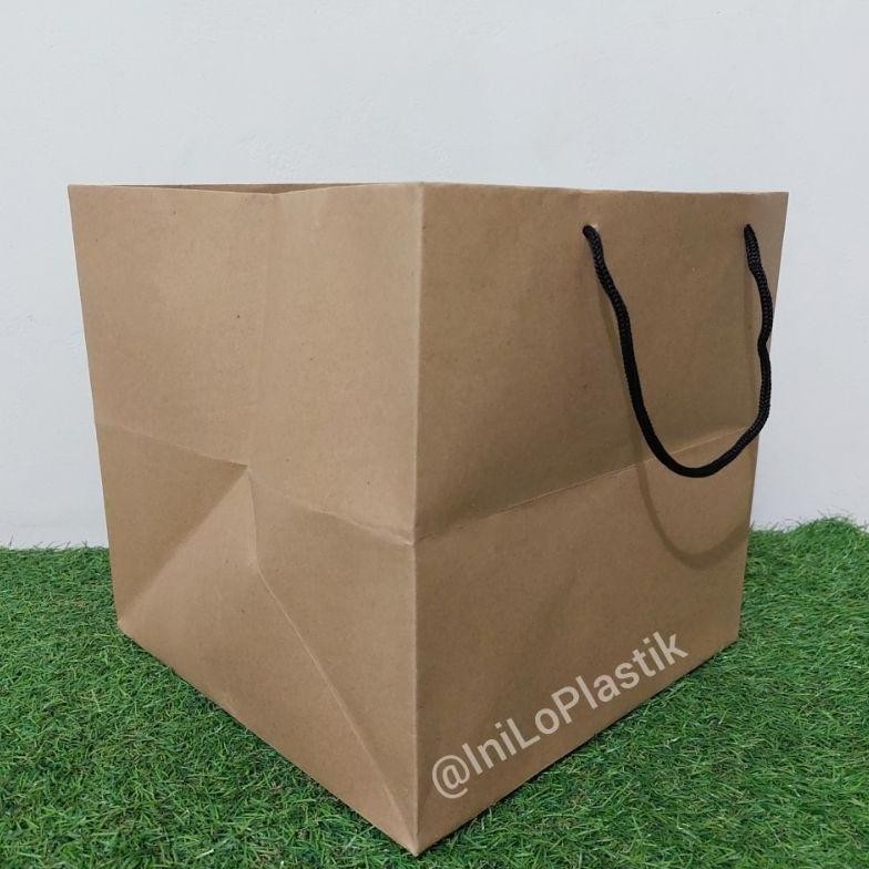 

Mega Sale Hj-64 @10Pcs Paper Bag 25X25X24 Craft Coklat Polos Paper Bag Tali Kur Termurah