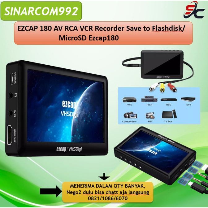 Ezcap 180 Av Rca Vcr Recorder Save To Flashdisk / Microsd Ezcap180 New Stok