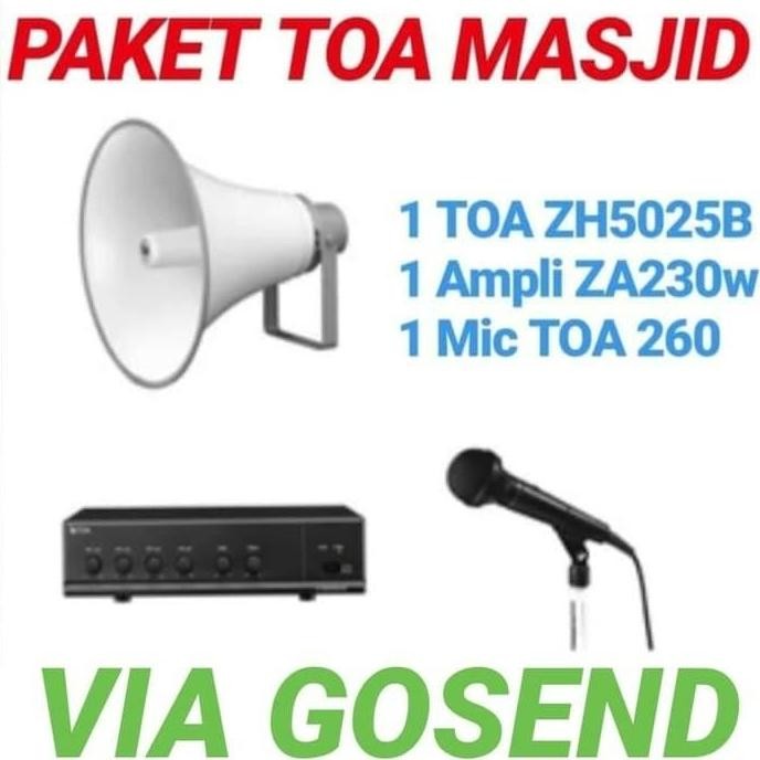 Terlaris Paket Speaker Toa Masjid Zh 5025B + Amplifier Za 230W + Mic Toa Zm 260