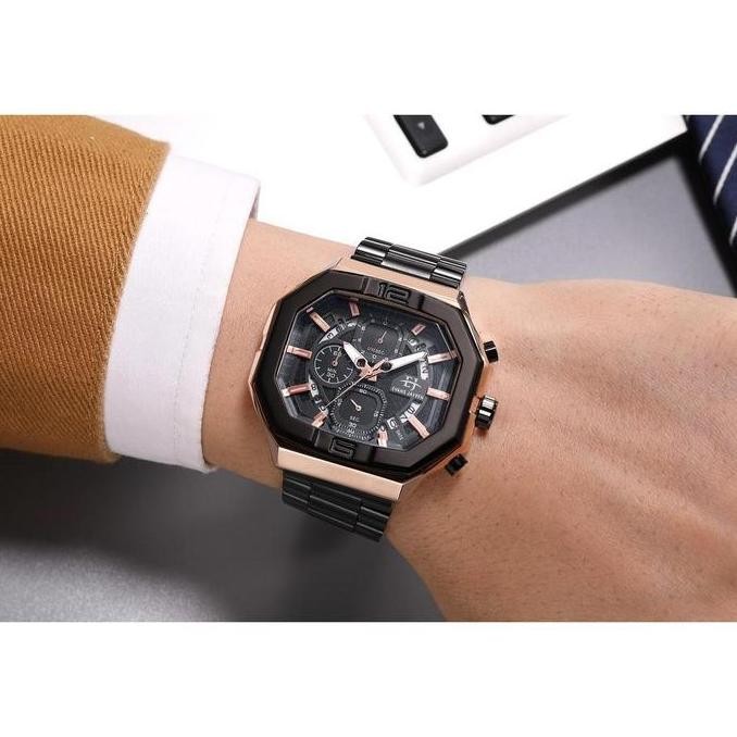 Murah Diskon Evans Jayden Jam Tangan Pria Ej 9464 Rantai Stainless Steel Chronograph Kaca Sapphire W