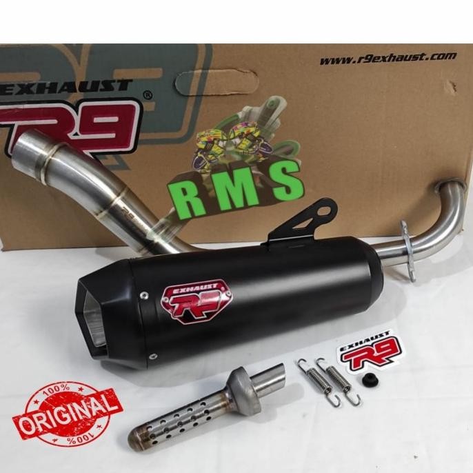 New Knalpot R9 Exhaust Alpha Series Yamaha New Nmax 155 Old - Black