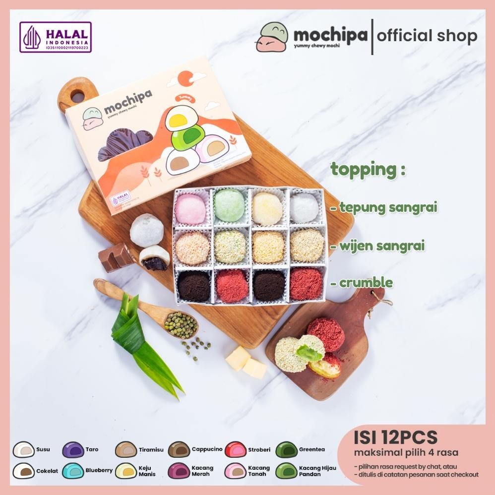 

READY STOK Mochipa - Kue Mochi Isi 12pcs Varian Rasa Siap kirim