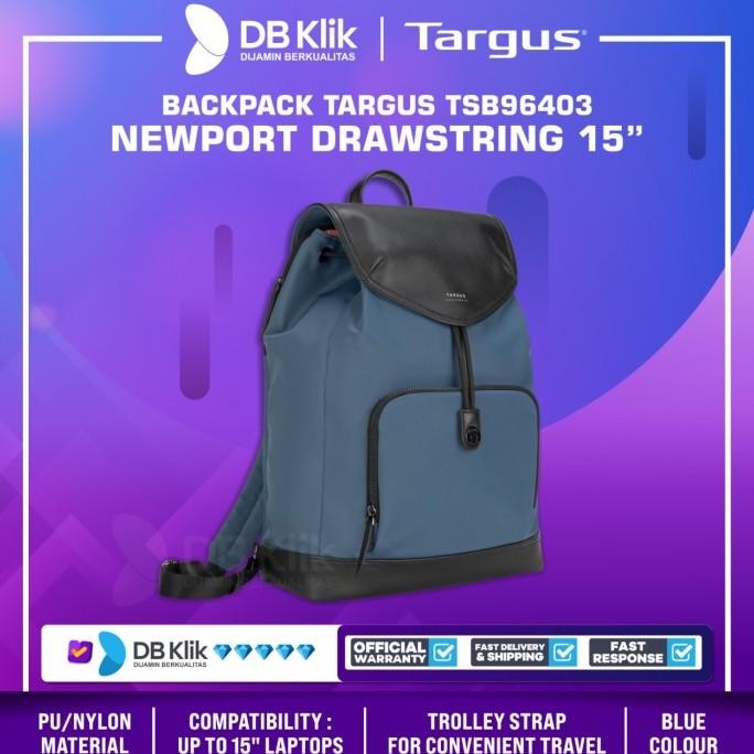 Backpack Targus Tsb96403 Newport Drawstring 15" Slate Blue New Stok