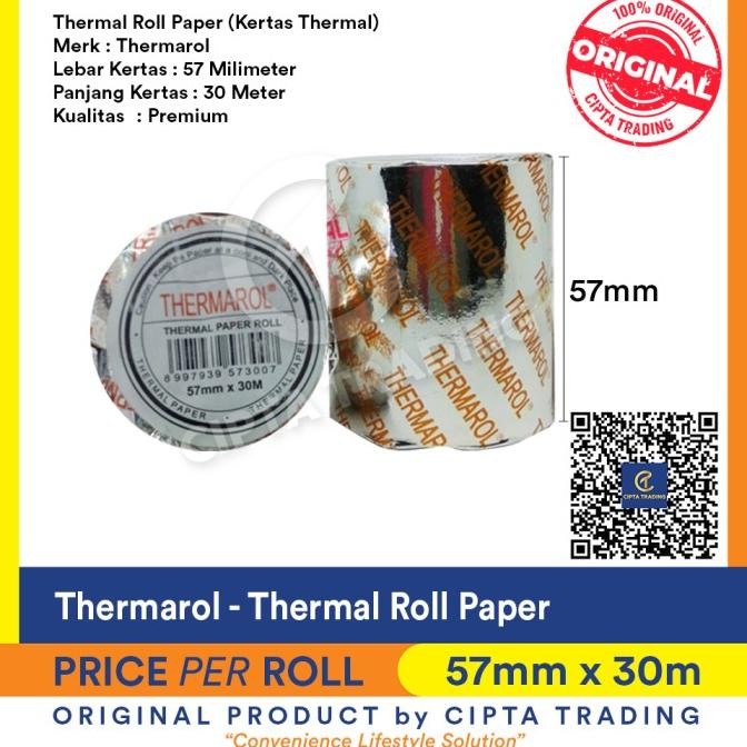 

tyS Kertas Thermal / Thermal Paper - Thermarol - 57mm x 30Meter