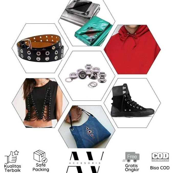 

tyS AVACC Mata Ayam Itik Ring Silver Nikel Spanduk Ecer 100 Eyelet Murah