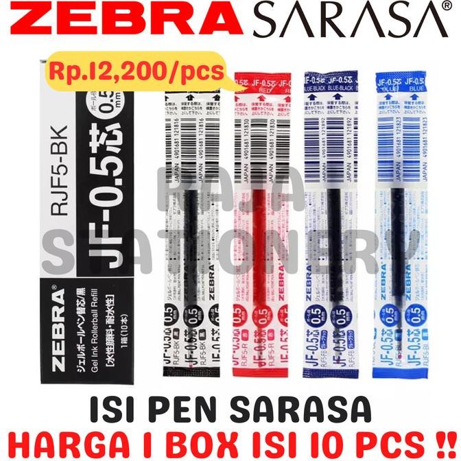 

ZEBRA REFILL SARASA 0.5 0.7 ISI ULANG PEN SARASA HITAM BIRU [10PCS]