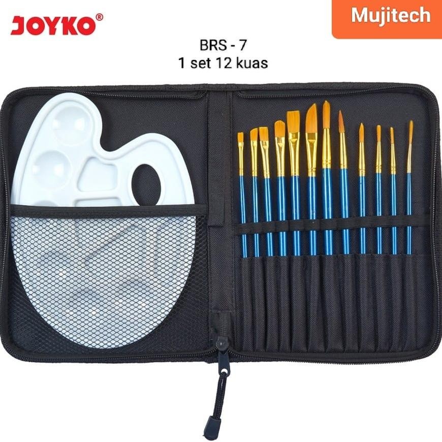 

asd-86 SD83 JOYKO ART BRUSH PALLETE BAG 1 SET 12 KUAS LUKIS PALET ALAT SENI BRS-7 Viral Premium