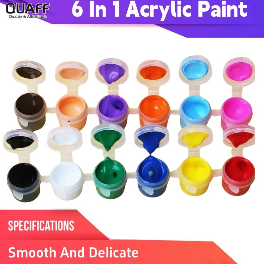 

redi 3ML Cat Akrilik 6 Warna Poster Cat Air Kuas Pena Perlengkapan Seni Menggambar Lukisan untuk Anak-anak