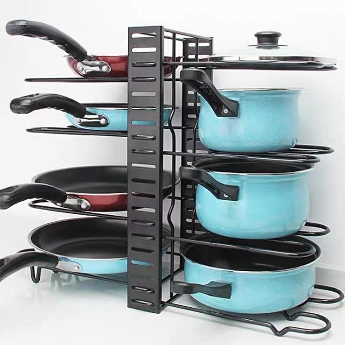 FRYING PAN POT RACK STAND / RAK TEMPAT PANCI WAJAN KOREA HITAM H470