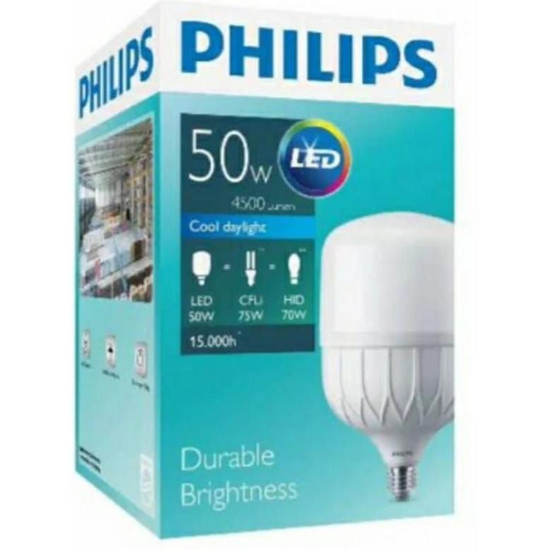 Best Seller Lampu Bohlam Led Philips 50 Watt 50W 50Watt 50 W (Nyala Putih) Cod