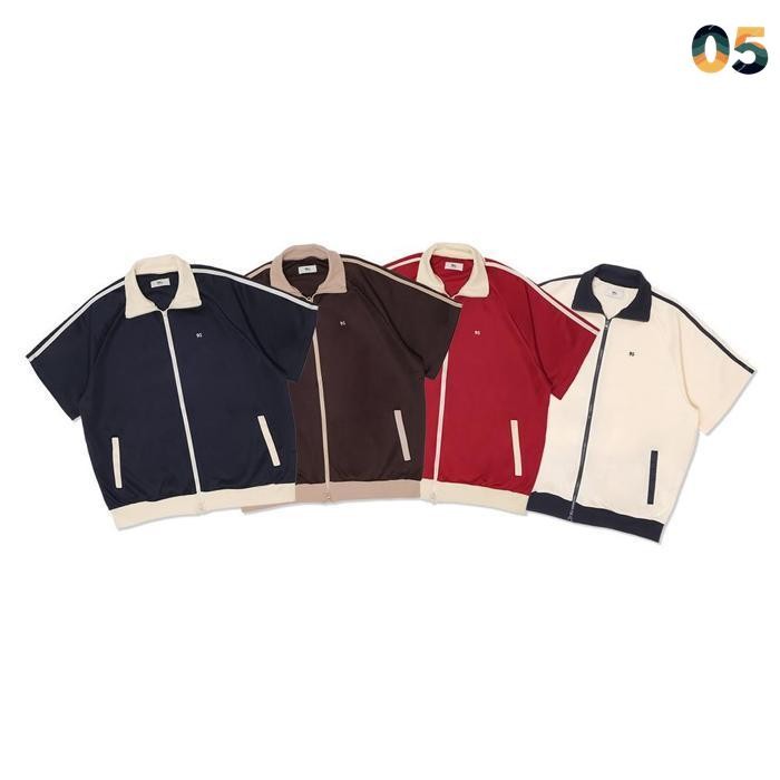 original mono-mart number embroidery short sleeve track jacket