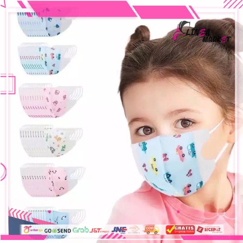 ECER Masker anak Duckbill Careion karakter balita lucu