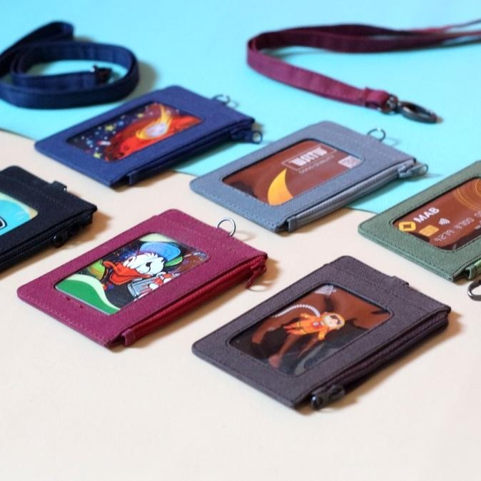 

new !!! Id Card Name Tag Holder Polos Gantungan Dompet ID Rensleting murah