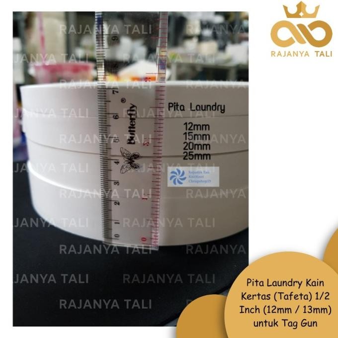 

tyS Pita Laundry Kain Kertas (Tafeta) 1/2 Inch (12mm / 13mm) untuk Tag Gun
