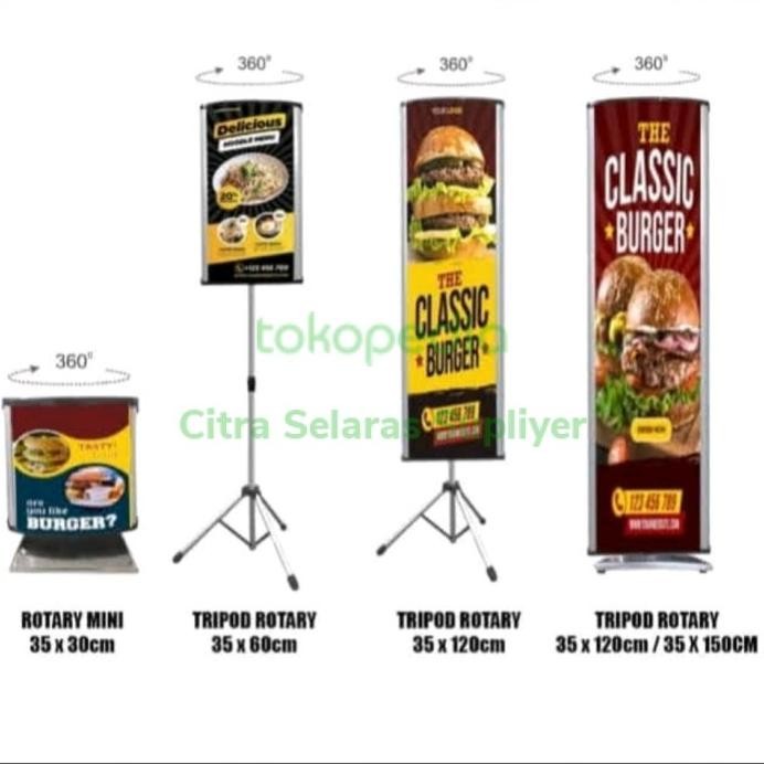 ready  Stand banner Rotary Light Box Banner murah