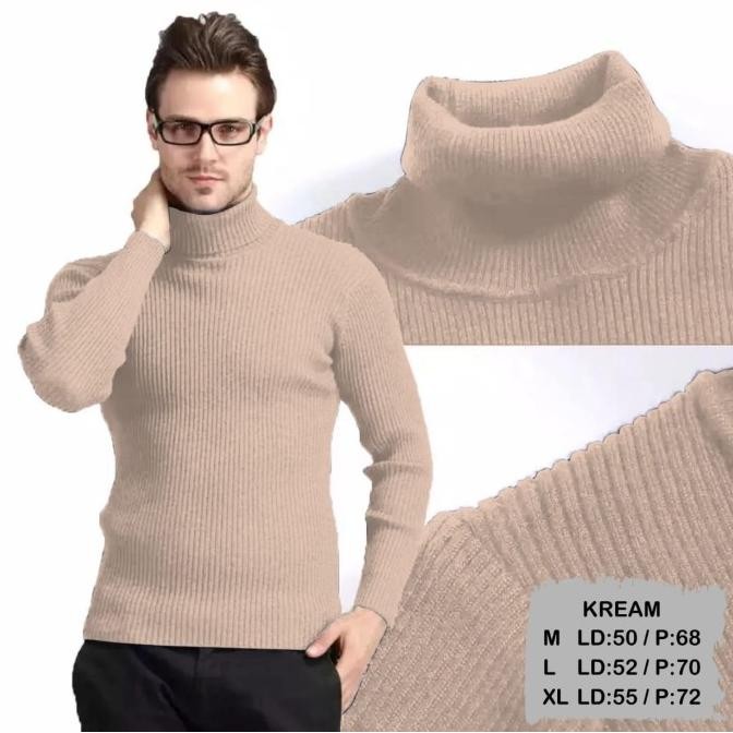 new !!! Baju leher tinggi turtleneck pria lengan panjang | Kaos kerah tinggi murah
