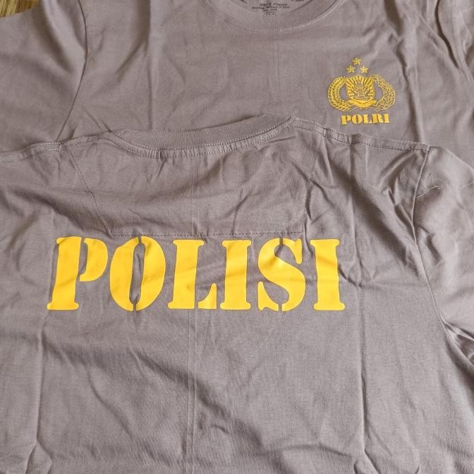 new  Kaos Coklat Polisi Bahan Katun / Kaos Coklat Polisi / Kaos Polisi murah