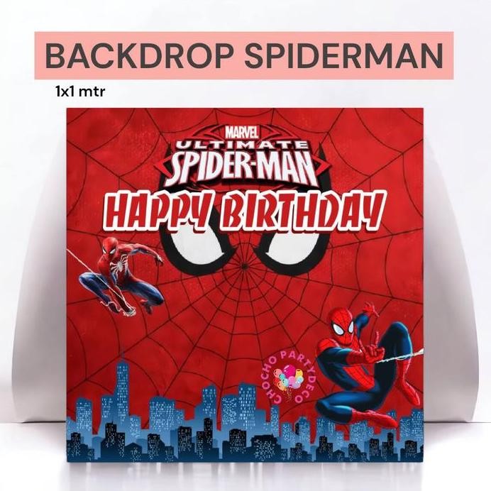 ready  Backdrop Banner SPIDERMAN / Banner Tembok Dekorasi Ulang Tahun Spiderman murah