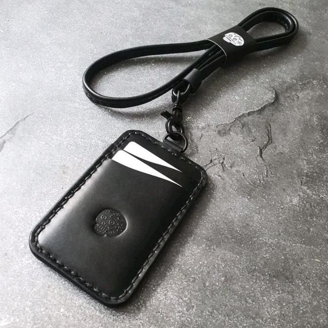 

new !!! BDS DETROIT - Handmade leather, Mens Lanyard ID card Holder murah