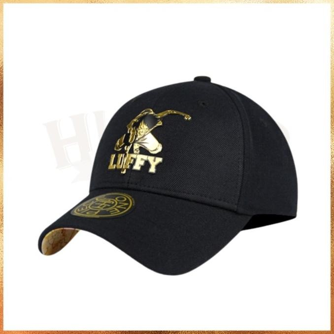 READY STOCK  Topi New Era Angel x One Piece Monkey D Luffy Metal Logo Black Dad Cap Taiwan Exclusive